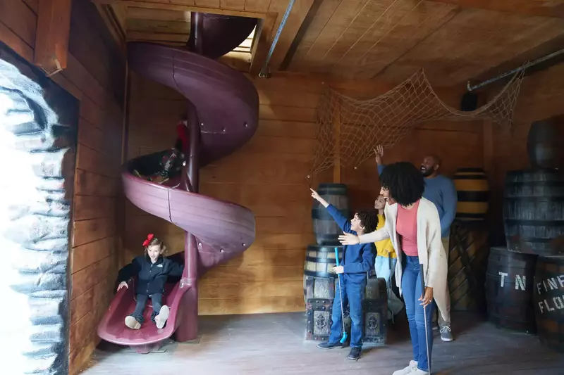 family on the outdoor course