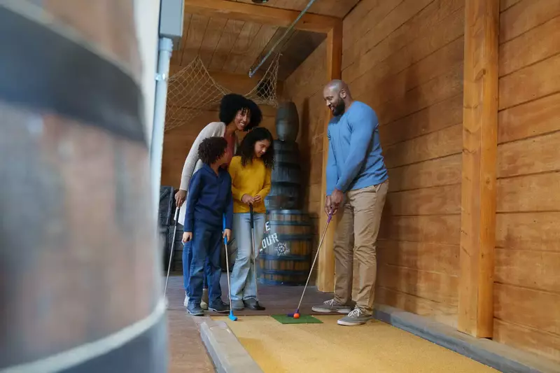 family on the outdoor course